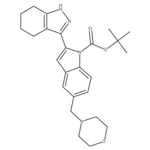 5-(4-Morpholinylmethyl)-2-(4,5,6,7-tetrahydro-1H-indazol-3-yl)-1H-indole-1-carboxylic acid 1,1-dimethylethyl ester结构式