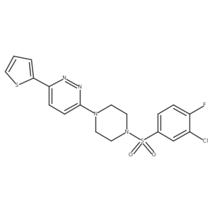 3-(4-((3-Chloro-4-fluorophenyl)sulfonyl)piperazin-1-yl)-6-(thiophen-2-yl)pyridazine Structure