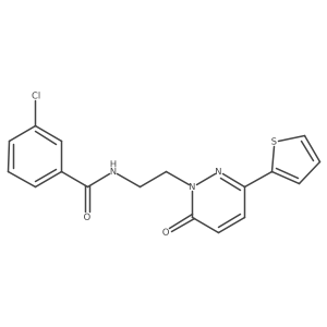3-chloro-N-(2-(6-oxo-3-(thiophen-2-yl)pyridazin-1(6H)-yl)ethyl)benzamide Structure