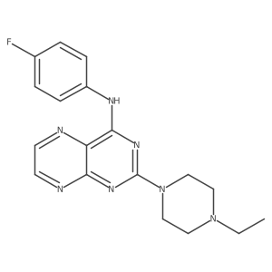 2-(4-ethylpiperazin-1-yl)-N-(4-fluorophenyl)pteridin-4-amine Structure