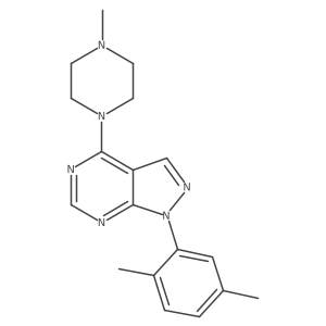 1-(2,5-dimethylphenyl)-4-(4-methylpiperazin-1-yl)-1H-pyrazolo[3,4-d]pyrimidine结构式