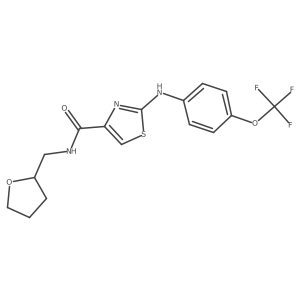 N-((tetrahydrofuran-2-yl)methyl)-2-((4-(trifluoromethoxy)phenyl)amino)thiazole-4-carboxamide Structure