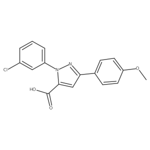 1-(3-Chlorophenyl)-3-(4-methoxyphenyl)-1H-pyrazole-5-carboxylic acid结构式