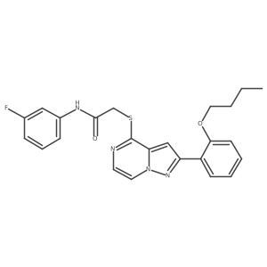 2-{[2-(2-butoxyphenyl)pyrazolo[1,5-a]pyrazin-4-yl]sulfanyl}-N-(3-fluorophenyl)acetamide结构式