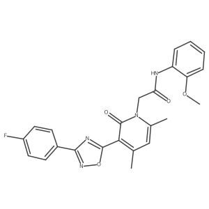 2-{3-[3-(4-fluorophenyl)-1,2,4-oxadiazol-5-yl]-4,6-dimethyl-2-oxo-1,2-dihydropyridin-1-yl}-N-(2-methoxyphenyl)acetamide结构式
