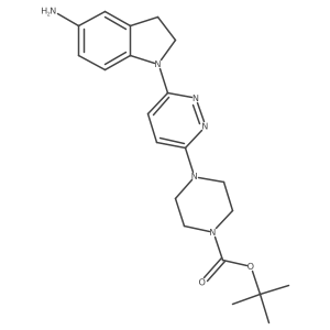 1,1-Dimethylethyl 4-[6-(5-amino-2,3-dihydro-1H-indol-1-yl)-3-pyridazinyl]-1-piperazinecarboxylate结构式