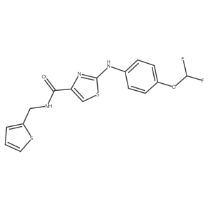 2-((4-(difluoromethoxy)phenyl)amino)-N-(thiophen-2-ylmethyl)thiazole-4-carboxamide Structure