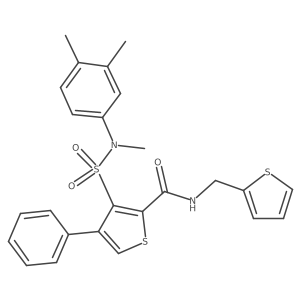 3-{[(3,4-dimethylphenyl)(methyl)amino]sulfonyl}-4-phenyl-N-(2-thienylmethyl)thiophene-2-carboxamide Structure