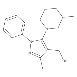 3-Methyl-5-(3-methyl-1-piperidinyl)-1-phenyl-1H-pyrazole-4-methanol结构式