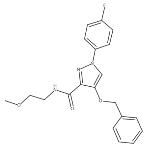 4-(benzyloxy)-1-(4-fluorophenyl)-N-(2-methoxyethyl)-1H-pyrazole-3-carboxamide结构式