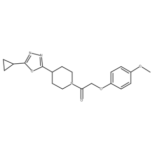 1-(4-(5-Cyclopropyl-1,3,4-oxadiazol-2-yl)piperidin-1-yl)-2-(4-methoxyphenoxy)ethanone结构式