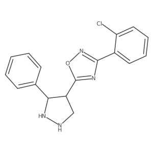 3-(2-Chlorophenyl)-5-(3-phenylpyrazolidin-4-yl)-1,2,4-oxadiazole结构式