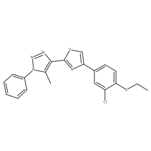 4-(3-chloro-4-ethoxyphenyl)-2-(5-methyl-1-phenyl-1H-1,2,3-triazol-4-yl)thiazole结构式
