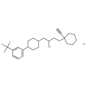 1-((1-Ethynylcyclohexyl)oxy)-3-(4-(3-(trifluoromethyl)phenyl)piperazin-1-yl)propan-2-ol hydrochloride Structure