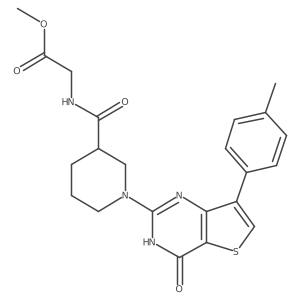 Methyl 2-(1-(4-oxo-7-(p-tolyl)-3,4-dihydrothieno[3,2-d]pyrimidin-2-yl)piperidine-3-carboxamido)acetate Structure
