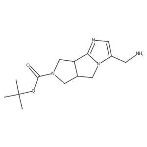 Pyrrolo[3a(2),4a(2):3,4]pyrrolo[1,2-a]imidazole-7(5H)-carboxylic acid, 3-(aminomethyl)-5a,6,8,8a-tetrahydro-, 1,1-dimethylethyl ester, (5aR,8aR)-rel-结构式