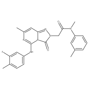 2-{5-[(3-fluoro-4-methylphenyl)amino]-7-methyl-3-oxo-2H,3H-[1,2,4]triazolo[4,3-c]pyrimidin-2-yl}-N-methyl-N-(3-methylphenyl)acetamide结构式