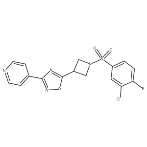5-(1-((3-Chloro-4-fluorophenyl)sulfonyl)azetidin-3-yl)-3-(pyridin-4-yl)-1,2,4-oxadiazole结构式