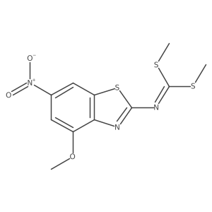 Dimethyl (4-methoxy-6-nitro-1,3-benzothiazol-2-yl)dithioimidocarbonate Structure