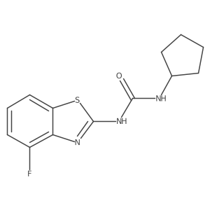 1-Cyclopentyl-3-(4-fluorobenzo[d]thiazol-2-yl)urea结构式
