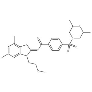 (Z)-4-((2,6-dimethylmorpholino)sulfonyl)-N-(3-(2-methoxyethyl)-5,7-dimethylbenzo[d]thiazol-2(3H)-ylidene)benzamide Structure