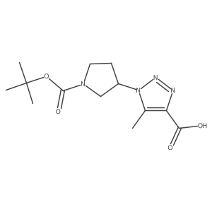 1-{1-[(tert-butoxy)carbonyl]pyrrolidin-3-yl}-5-methyl-1H-1,2,3-triazole-4-carboxylic acid结构式