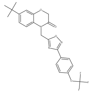 7-tert-butyl-4-({3-[4-(trifluoromethoxy)phenyl]-1,2,4-oxadiazol-5-yl}methyl)-3,4-dihydro-2H-1,4-benzoxazin-3-one结构式