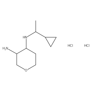 N4-(1-Cyclopropylethyl)tetrahydro-2H-pyran-3,4-diamine dihydrochloride结构式
