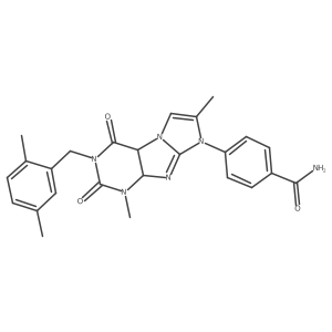 4-[2-[(2,5-Dimethylphenyl)methyl]-4,7-dimethyl-1,3-dioxo-4a,9a-dihydropurino[7,8-a]imidazol-6-yl]benzamide Structure