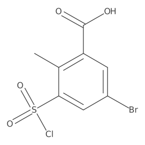5-Bromo-3-(chlorosulfonyl)-2-methylbenzoic acid结构式