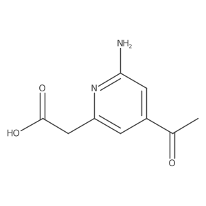 (4-Acetyl-6-aminopyridin-2-YL)acetic acid结构式