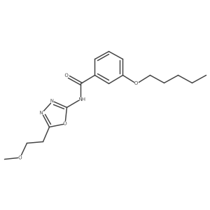 N-(5-(2-methoxyethyl)-1,3,4-oxadiazol-2-yl)-3-(pentyloxy)benzamide结构式