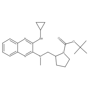 tert-Butyl 2-(((3-(cyclopropylamino)quinoxalin-2-yl)(methyl)amino)methyl)pyrrolidine-1-carboxylate Structure