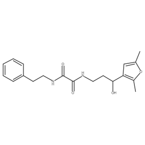 N1-(3-(2,5-dimethylfuran-3-yl)-3-hydroxypropyl)-N2-phenethyloxalamide Structure