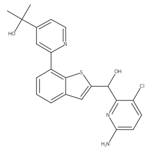 2-(2-(2-((6-Amino-3-chloropyridin-2-yl)(hydroxy)methyl)benzo[b]thiophen-7-yl)pyridin-4-yl)propan-2-ol结构式