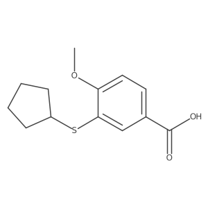 3-(Cyclopentylthio)-4-methoxybenzoic acid Structure