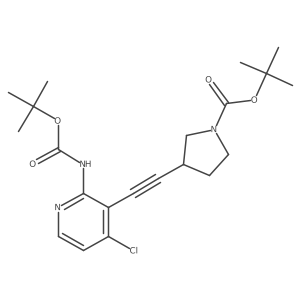 1,1-Dimethylethyl 3-[2-[4-chloro-2-[[(1,1-dimethylethoxy)carbonyl]amino]-3-pyridinyl]ethynyl]-1-pyrrolidinecarboxylate Structure