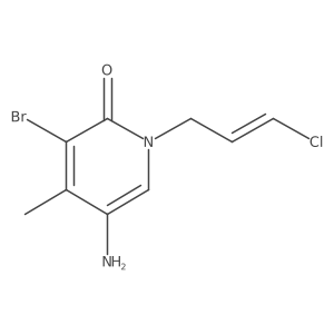 5-Amino-3-bromo-1-(3-chloroprop-2-en-1-yl)-4-methyl-1,2-dihydropyridin-2-one结构式