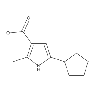 5-Cyclopentyl-2-methyl-1H-pyrrole-3-carboxylic acid结构式