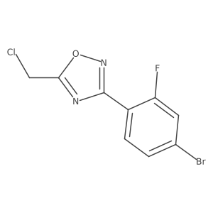 3-(4-Bromo-2-fluorophenyl)-5-(chloromethyl)-1,2,4-oxadiazole结构式