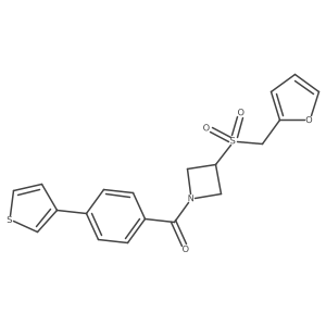 (3-((Furan-2-ylmethyl)sulfonyl)azetidin-1-yl)(4-(thiophen-3-yl)phenyl)methanone结构式