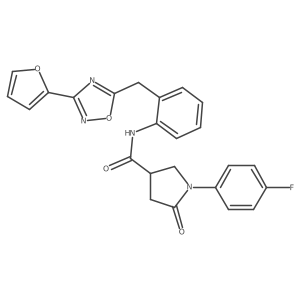 1-(4-Fluorophenyl)-N-(2-{[3-(furan-2-YL)-1,2,4-oxadiazol-5-YL]methyl}phenyl)-5-oxopyrrolidine-3-carboxamide Structure