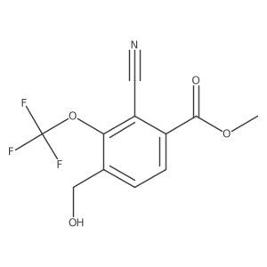 Benzoic acid, 2-cyano-4-(hydroxymethyl)-3-(trifluoromethoxy)-, methyl ester Structure