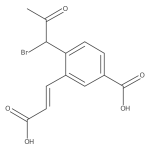 CC(=O)C(Br)c1ccc(C(=O)O)cc1C=CC(=O)O结构式