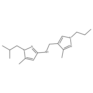 5-methyl-N-[(3-methyl-1-propyl-1H-pyrazol-4-yl)methyl]-1-(2-methylpropyl)-1H-pyrazol-3-amine Structure