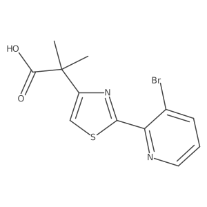 2-[2-(3-Bromopyridin-2-yl)-1,3-thiazol-4-yl]-2-methylpropanoic acid结构式