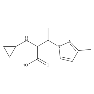 2-(cyclopropylamino)-3-(3-methyl-1H-pyrazol-1-yl)butanoic acid结构式