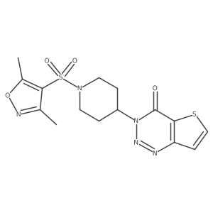 3-(1-((3,5-dimethylisoxazol-4-yl)sulfonyl)piperidin-4-yl)thieno[3,2-d][1,2,3]triazin-4(3H)-one结构式