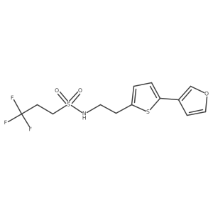 3,3,3-trifluoro-N-(2-(5-(furan-3-yl)thiophen-2-yl)ethyl)propane-1-sulfonamide结构式