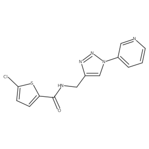 5-chloro-N-((1-(pyridin-3-yl)-1H-1,2,3-triazol-4-yl)methyl)thiophene-2-carboxamide结构式